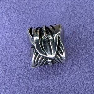 Pandora Rolled Feather Sterling Charm- Retired